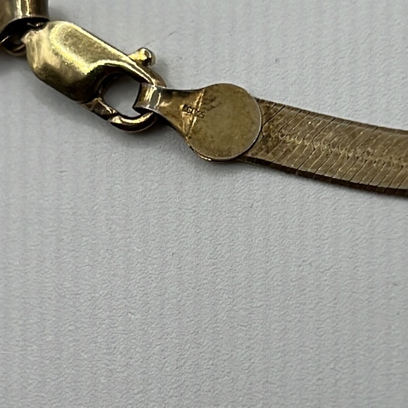 20” GOLD OVER STERLING 5mm HERRINGBONE CHAIN NECKLACE - Picture 4 of 8